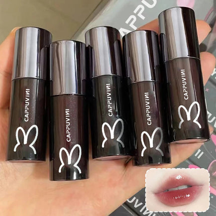 Cappuvini Water Glazed Mirror Lip Gloss Makeup Long Lasting Color Liquid Lipstick Crystal Jelly Moisturizing Lip Glaze Cosmetics