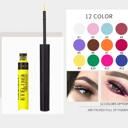 Waterproof Matte Liquid Eyeliner Long Lasting Quick Dry Non Smudging UV Luminous Gel Makeup for Smokey Eyes