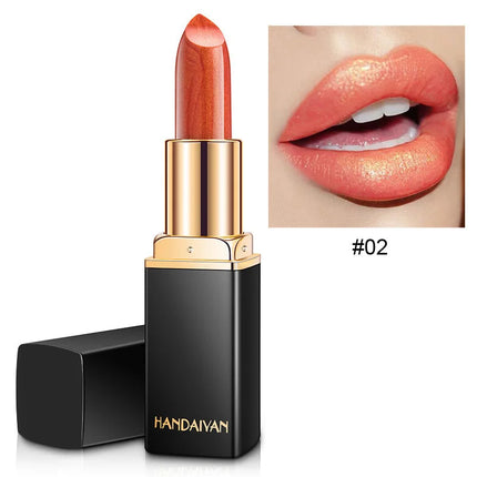 HANDAIYAN Temperature Changing Lipstick Nine Color Lipstick Mermaid Ji Shiny Metal Pearl Gilt Color Changing Lipstick