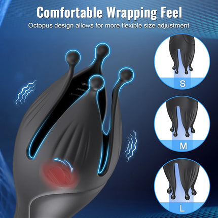 3-in-1 Male Masturbation Toy with Glans Stimulator Penis Trainer Tongue Licking Vibrator Adult Toy for Men 360° Training 18+