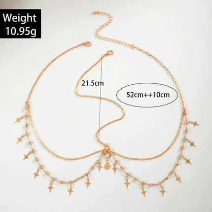 Bohemia Headband Shell Crystal Hair Accessory Chain Jewelry Women Metal Head Chain Headpiece For Party