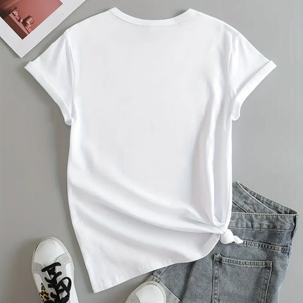 Women's Casual Cat & Book Graphic Print T-Shirt - "Life Is Better with Tea Cats & Books" Short Sleeve Crew Neck Top Graphic Y2K