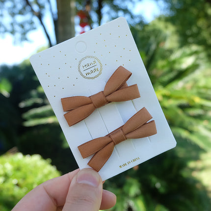 2Pcs/Set Hair Bow Clips For Girls Baby Kawaii Barrettes Cute Hair Accessories Kids Colored Ribbon Hairpins Children Hairgrip Hot