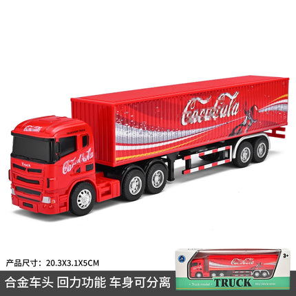 Alloy Car Model Container Transport Truck Engineering Trailer Toy Car Gift Display Collection