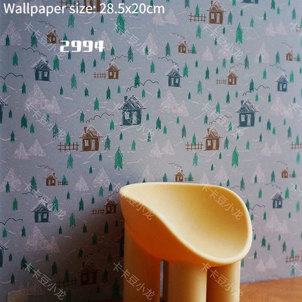 Doll House Wallpaper Background Board Sticker Photo Scenery Wallpaper Miniature Rement Doll Accessories Colorful Wallpaper