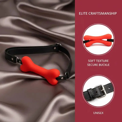 Soft Silicone Dog Bone Ball Gag Open-Mouth Bondage Slave Gag Sex Toy for Women Sexual Health & Wellness Accessory