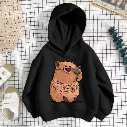 Autumn Winter Capibara Cute Printed Children's Hoodies Casual Fashion Kid Sweatshirt Girl Boy Clothing Warm Long Sleeve Pullover