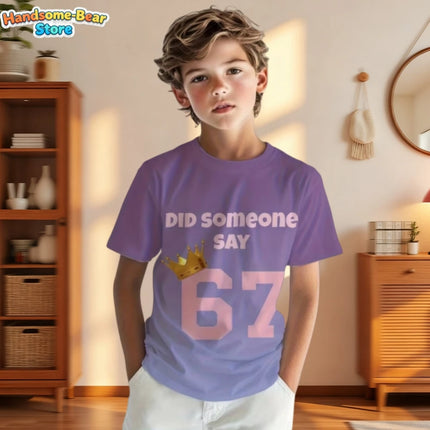 6 7 Six Seven Meme Colorful Design T-Shirt for Kids Chaotic Humor Y2k Game Saying Tee Funny Gifts Boy Top Fashion Kids Clothes