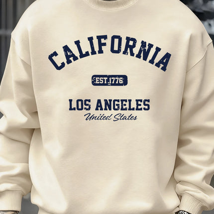 California Los Angeles Prints Sweatshirt Men Street Casual Fashions Sportshirt Autumn Oversize Pullover Fleece Crewneck Clothes