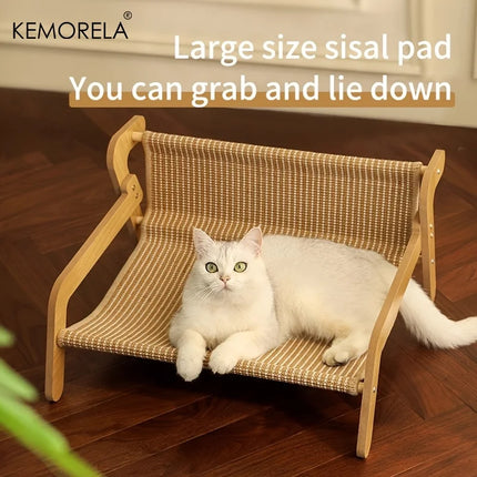 1PCS Large Cat Scratcher Hammock Durable Linen Lounge Chair Pre-Assembled with Adjustable Straps for Medium Breeds & Indoor Cats