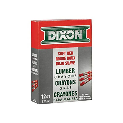 Industrial Lumber Marking Crayons, 4.5" x 1/2" Hex, Soft-, 12-Pack 52012