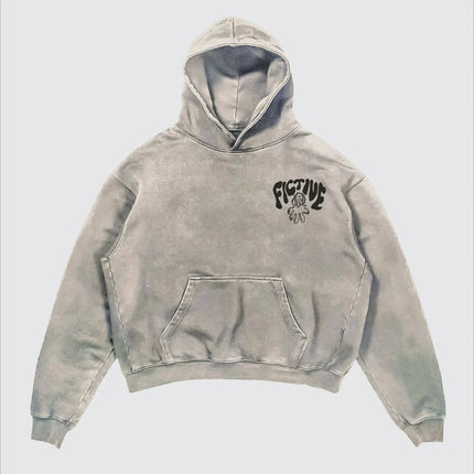 Street Y2K letter Printed Long-sleeved Hoodie Couples Hip-hop Street Punk Wind Loose Fashion Oversized Hoodies Harajuku Goth Top