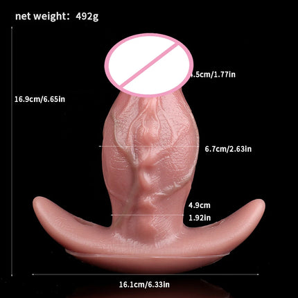SXXY Wiress Control Vibrator Realistic Silicone Soft Dildo With Mouth Gag Belt Lifelike Textured Mouth Gag Sex Toy For 18+