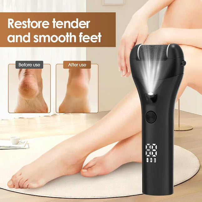 Electric Callus Remover Professional Foot File Pedicure Machine 3 Heads IPX4 Waterproof Rechargeable Heel Dead Skin Scrubber
