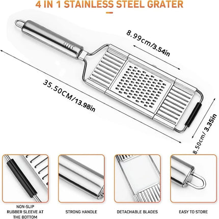 Stainless Steel Shredder Cutter Vegetable Grater Portable Manual  Vegetable Slicer Easy Clean Multi Purpose Kitchen Accesories