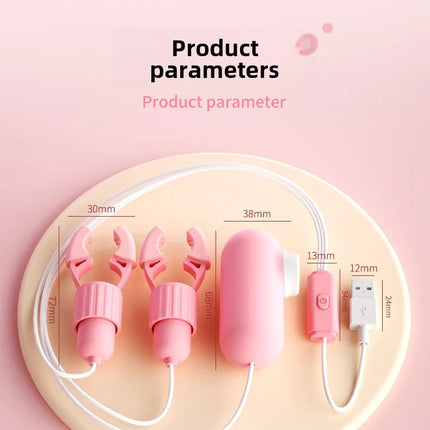 Sucking Vibrating Nipple Clamps Tongue Vibrator Labia Clitoris Clamps Stimulating Massager For Women Breast Massage Masturbator