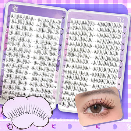 U-shaped Segmented Kpop False Eyelashes Korean Cluster Natural Individual Lash DIY Large Capacity Eyelash Manga Transparent Stem
