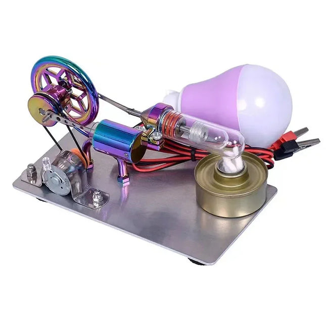 Mini Stirling Engine Model Generator with Light Color Engine Physics Experiment Popular Science DIY Production Invention Toy