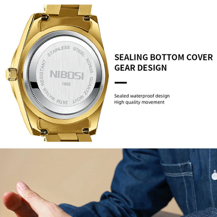 NIBOSI Men's Watches Top Brand Luxury Man Watch For Men Automatic Date Week Waterproof Quartz Wristwatches Luminous Reloj Hombre