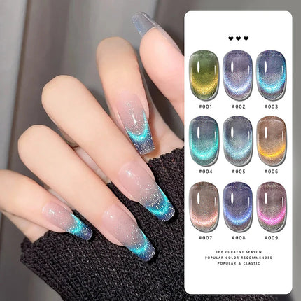 1pc 8ml Silk Nude Crystal Cat Eye Gel Polish Magnetic Nail Polish Holographic Pink Cat Eye Gel Nail Polish Gel Gel Varnish