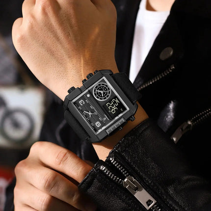 POEDAGAR Fashion Sports Digital Male Wristwatch Date Week Waterproof Luminous Casual Men Clock Electronic Men's Quartz Watches