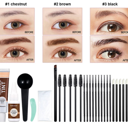 Eyebrow Tint Dye Professional Eyebrow Dye Waterproof Long-lasting Eyebrow Brow Kit Semi Permanent Eyebrow Home Use Pro Kit