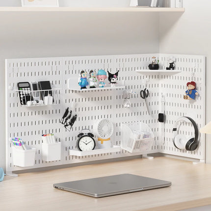 Home Study Storage Pegboard: Suitable for Displaying Figurines, Desk-Top Standing & Clip-On Storage for Furniture Items