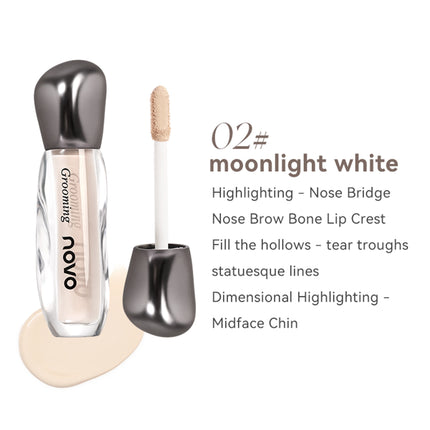 NOVO Waterproof and sweat-resistant liquid contouring foundation for highlighting, contouring, nose shadow and shading.