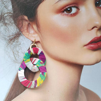 Original Design Handmade Custom Silk Earrings Exaggerated Large Hoops Fashionable Minimalist Women's Large Loop Earrings