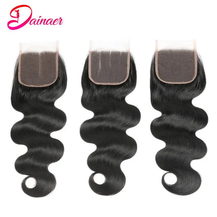 Indian Body Wave 4x4 Transparent Lace Closure Remy Human Hair Closure Swiss Lace Body Wave Closure Only 12-22inch Natural Clolor