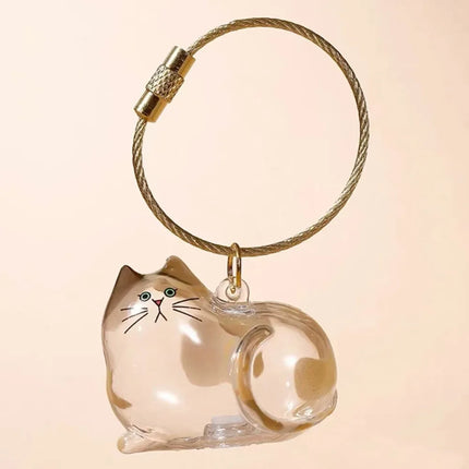 New Transparent Cat Hair Storage Keychain Cute DIY Pet Fur Keepsake Capsule Portable Souvenirs Keychain Pet Lovers