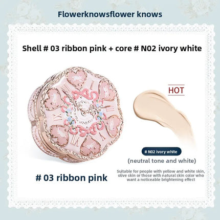 Flower Know bunny Garden Air Cushion CC Cream Foundation Skin-Friendly Moisturizing Concealer Long-Lasting Face Makeup Base