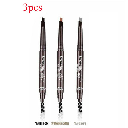 5 Colors Double Head Eyebrow Pencil Waterproof Long Lasting Sweat-proof Natural Wild Brows Shaping Drawing Easy Coloring Makeup