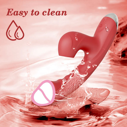 2 in1 G Spot Rabbit Vibrator for Women Nipple Clitoris Stimulator Dildo Massager Adults Masturbator Female Sex Toy for Adults 18