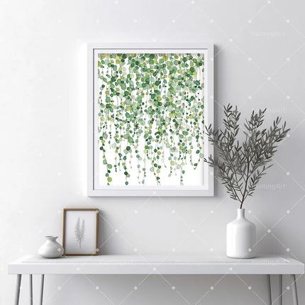 Bohemian Watercolor Tropical Plant Canvas Painting Monstera Banana Leaf Eucalyptus and Fern Art Posters Aesthetic Bedroom Decor