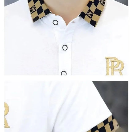 Summer Polo Shirt Men's Short Sleeve T-Shirt Turn-down Collar Casual Half Sleeve Cotton-feel Top 2025 Summer Collection High-end