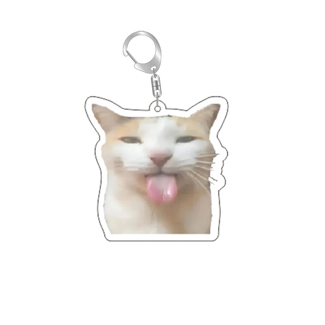 Funny Cat Memes Series Keychain Student Gift Bag Lanyard Women's Bag Pendant Keychain Cute Things Cheap Gift For Best Friends