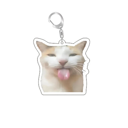 Super Cute Bread Popping Cat Meow Meme Key Chain Keychains Ring for Accessories Bag Pendant Keyring Jewelry Fans Love Gifts