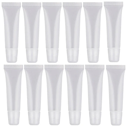 50pcs 10ml Empty Lip Gloss Tubes Clear Soft Lip Gloss Container Refillable Lipgloss Tubes for DIY Cosmetic Makeup Plastic Bottle