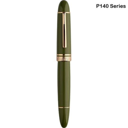 MAJOHN P140 Transparent Fountain Pen Sun Nib Metal Copper Piston Light Resin Body PK X159 9019 Stationery School Supplies