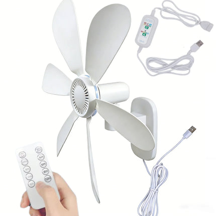 16.5-Inch Wall Mount Fan with Remote and Timer Small 5V USB Fan with Powerful 4 Speeds Quiet Corner Fans for Bedroom Kitchens