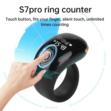 S7Pro Bluetooth Electronic Counter APP Control Monitor Smart Tasbih Tally Finger Counter Muslims Tasbeeh Zikr Ring