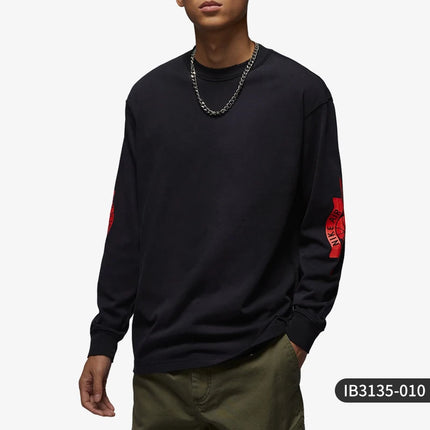 Nike Official Authentic JORDAN Men's Skin-Friendly Round Neck Long Sleeve Retro T-Shirt IB3135-010