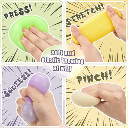 Squishes Stress Balls Fidget Sensory Toys Simulation Food Squishies Bun with Steamer Squeeze Dough Ball Gifts
