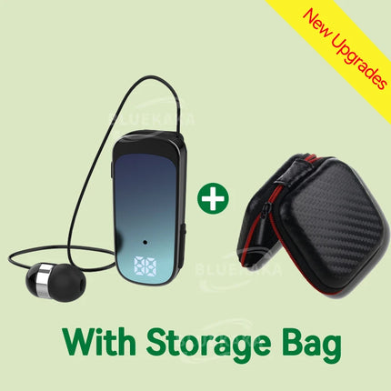K65 Fashion Bluetooth Headset Business Retractable Lavalier Earphone Super Long Standby Single Ear Hands Free HD Call With Wire