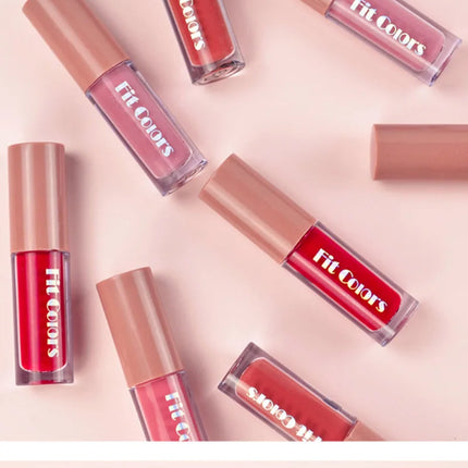 Fit Colors Velvet Lip Gloss Set — 4-Piece Non-Transfer, Diamond Finish, Long-Lasting Lip Gloss Collection