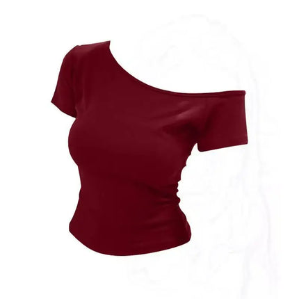 Slim Fit American Style Hot Girl Short Sleeve T-shirt 2025 Summer New Style Casual Versatile Short Length Women's Top