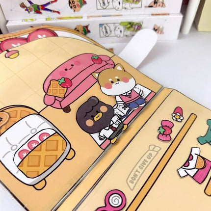 Cartoon Barber Shop Nail Shop Quiet Book Girls Handmade DIY Sticker Toy Squeeze Book Toys For Kids Anti-Stress Toy