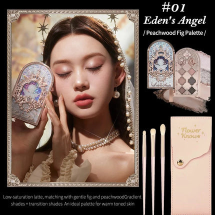 Little Angel Flower Knows Eyeshadow Palette Eye Glitter Make Up Palette Long Lasting 9 Color Eye Shadow For Girl And Women