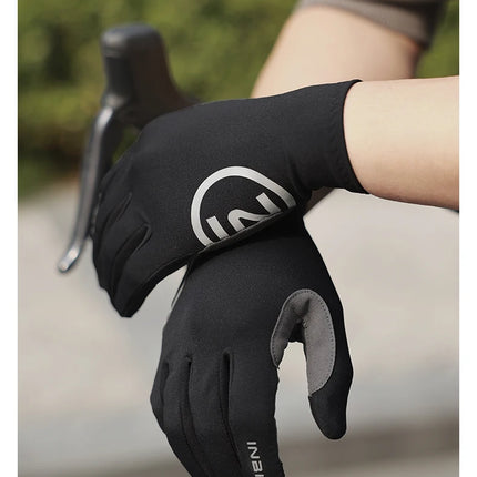 INBIKE 2024 Cycling Gloves Gel Padded for Men Autumn Winter Fleece Road Bike Gloves MTB Full Finger Touchscreen Bike Accessories